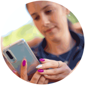 young woman on smartphone